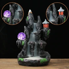 Искусственный горный дым водопад обратного потока ладан горелка кадило держатель светодиодный