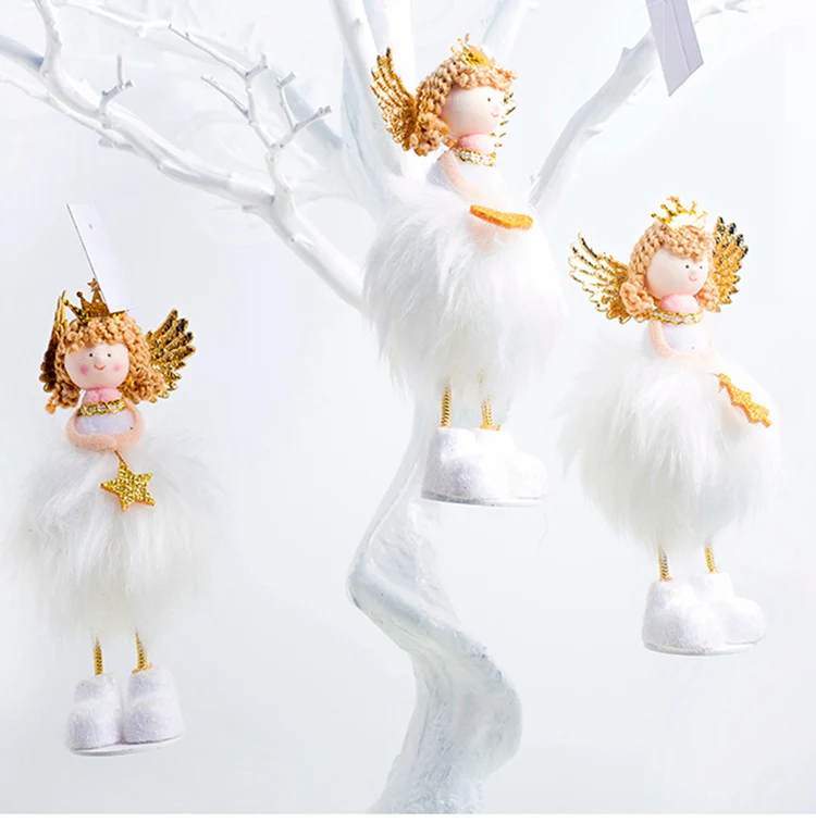 QIFU Christmas Angel Pendant Christmas Decor for Home Christmas Tree Ornaments Xmas Doll Gifts Cristmas Elf New Year