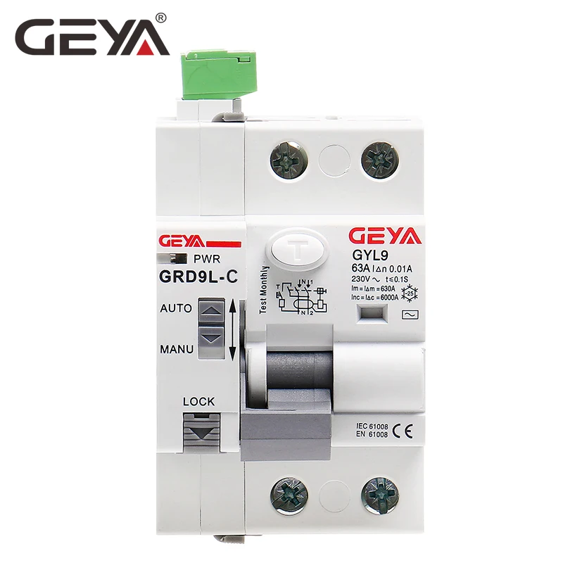 

GEYA GRD9L-C Remote Control Residual Current Circuit Breaker 2P 40A 63A 30mA 100mA 300mA RCCB ELCB RCD