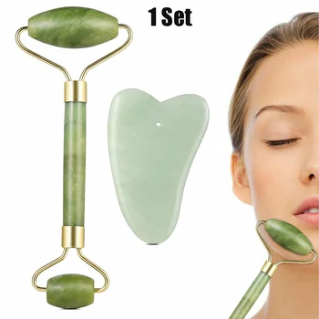 

Face Natural Jade Massage Roller Facial Relaxation Body Slimming SPA Beauty Gua Sha Board Massager Neck Face Care Tool Set