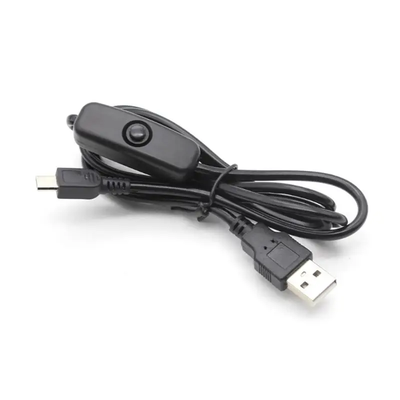 USB к Micro USB зарядное устройство адаптер питания с переключателем включения/выключения для Raspberry Pi черный сложенный внешний вид 1 метр Длина