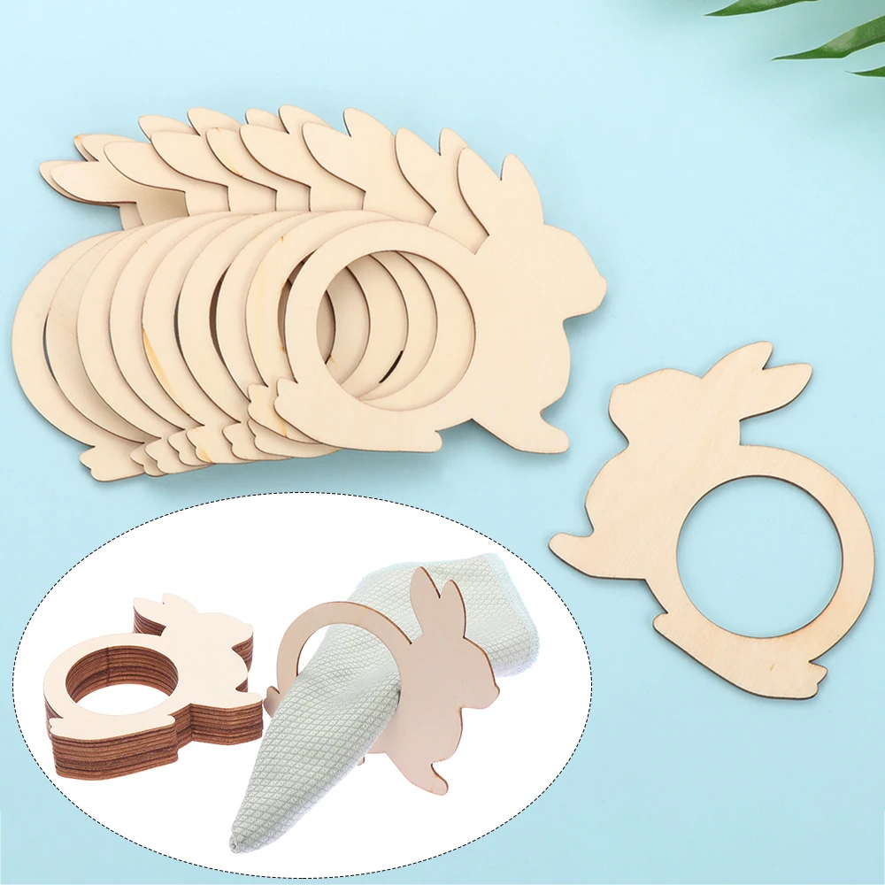 10 шт. деревенские деревянные подвесные кольца для салфеток в пасхальном стиле