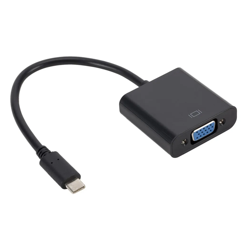 Порт дисплея Порт USB3.1 type C к VGA Кабель-адаптер USB-C мужчин и женщин VGA линии передачи видео для ПК компьютера FW3