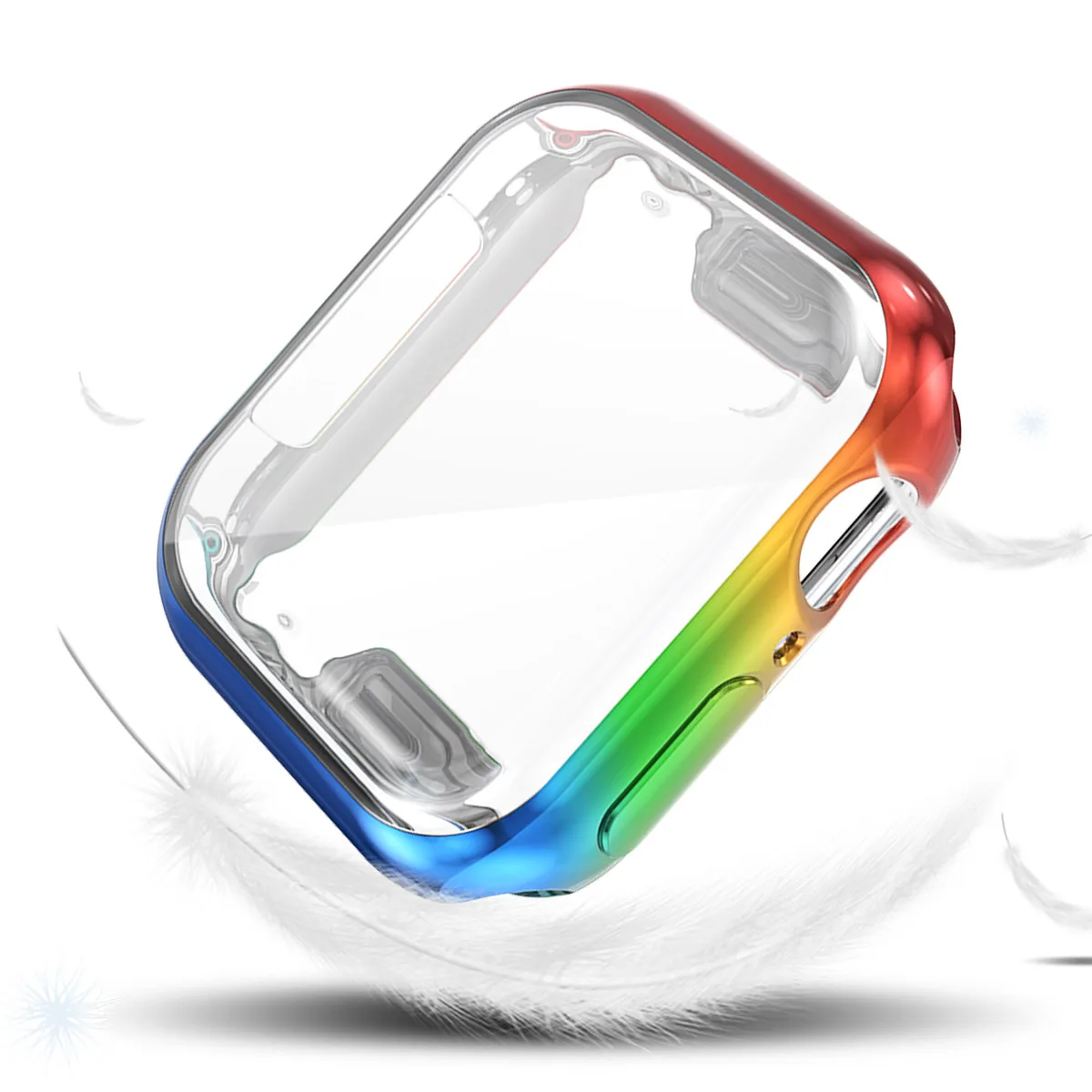 Red Blue Ультра-тонкий чехол для Apple Watch Series 4/5 чехол 44 мм 40 мм по шкале Мооса Экран протектор для наручных часов iWatch серии 3/2/1, 42 мм, 38 мм, версия оболочки - Цвет: Red Blue