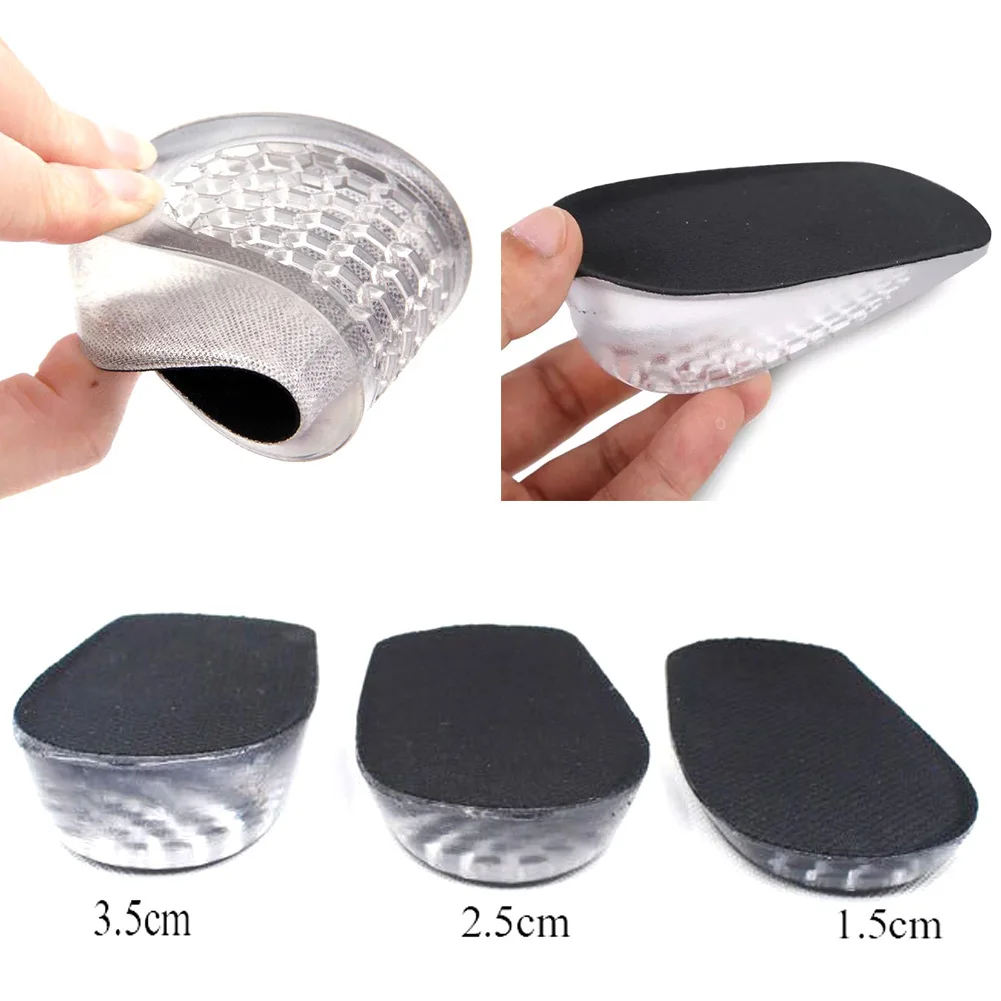 

1 Pair Silicone Foot Cushion Soft Gel Sole Heel Cushion Soles Insoles For Shoes Spurs Pain Half Heel Insole Pad Height Increase