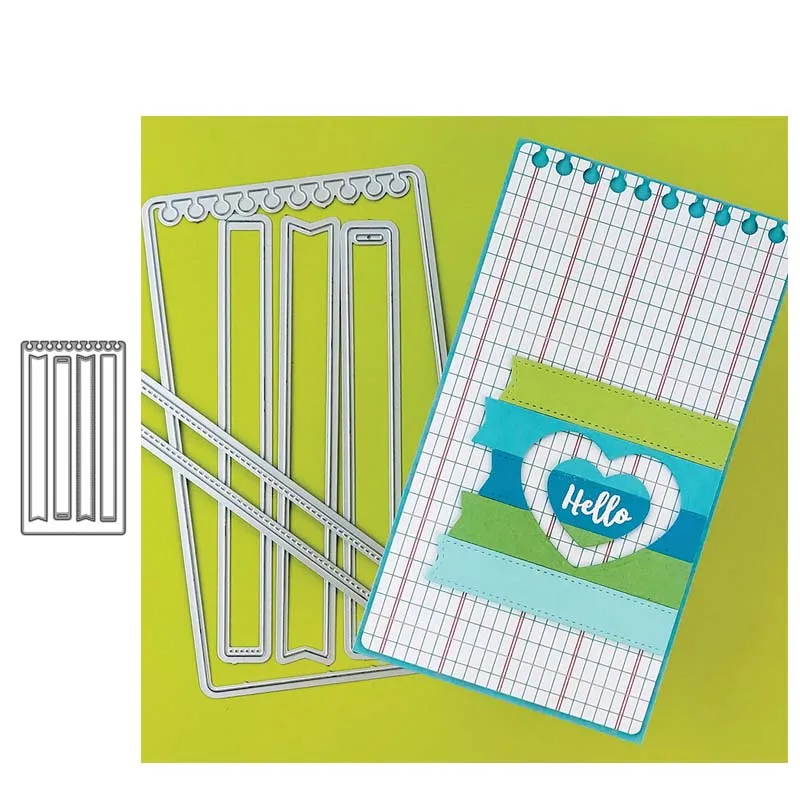 

JC New Metal Cutting Dies Notebook Label Template Scrapbooking Handmade Paper DIY Card Make Stencil Craft Mold Mould Model Decor