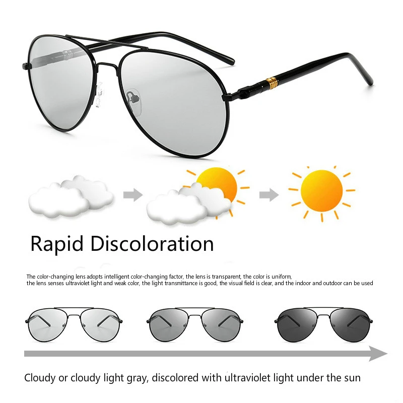 Классические Меняющие цвет Поляризованные солнечные очки для вождения день и очки ночного видения