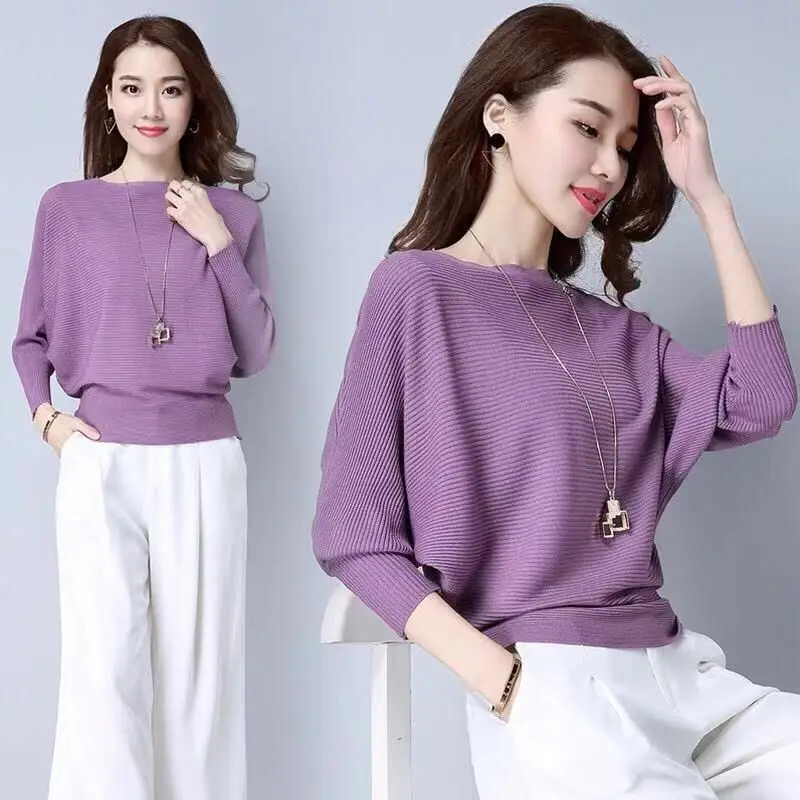 Pull Femme Autumn Winter Women Sweater Batwing Sleeve Jersey mujer Oversized Jumper Slash Neck Women's Knitted Sweaters Coat 259 | Женская