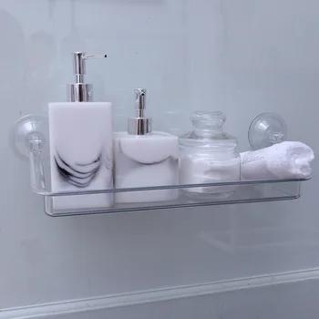 

1PC Bathroom Shelf Plastic Multifunctional Suction Cup Basket Rack Organizer Holder for Shower Kitchen Bathroom