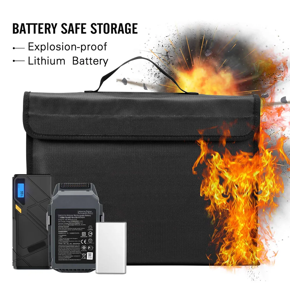 Fireproof Document Bag Waterproof Money Cash File Pouch Safe Holder for Office EM88
