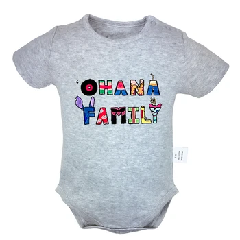 

Cute Lilo & stitch Ohana family Design Newborn Baby Boys Girls Outfits Jumpsuit Print Infant Bodysuit Clothes 100% Cotton Sets