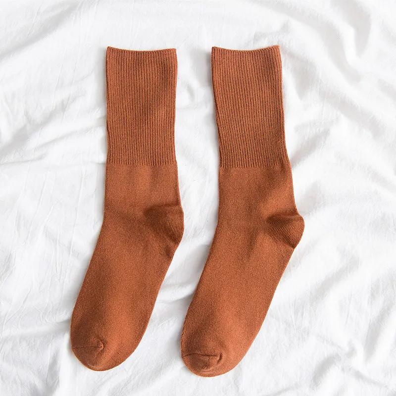 10Pairs piles of socks women wool socks solid color bright socks ladies College Wind Socks woman Wholesale - Цвет: 6