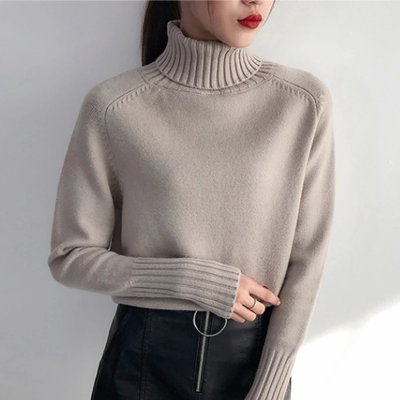 

Autumn Winter Women's Pullovers Sweater Knitted Elasticity Casual Jumper Basic Loose Warm Female Sweaters Cashmere Top Femme