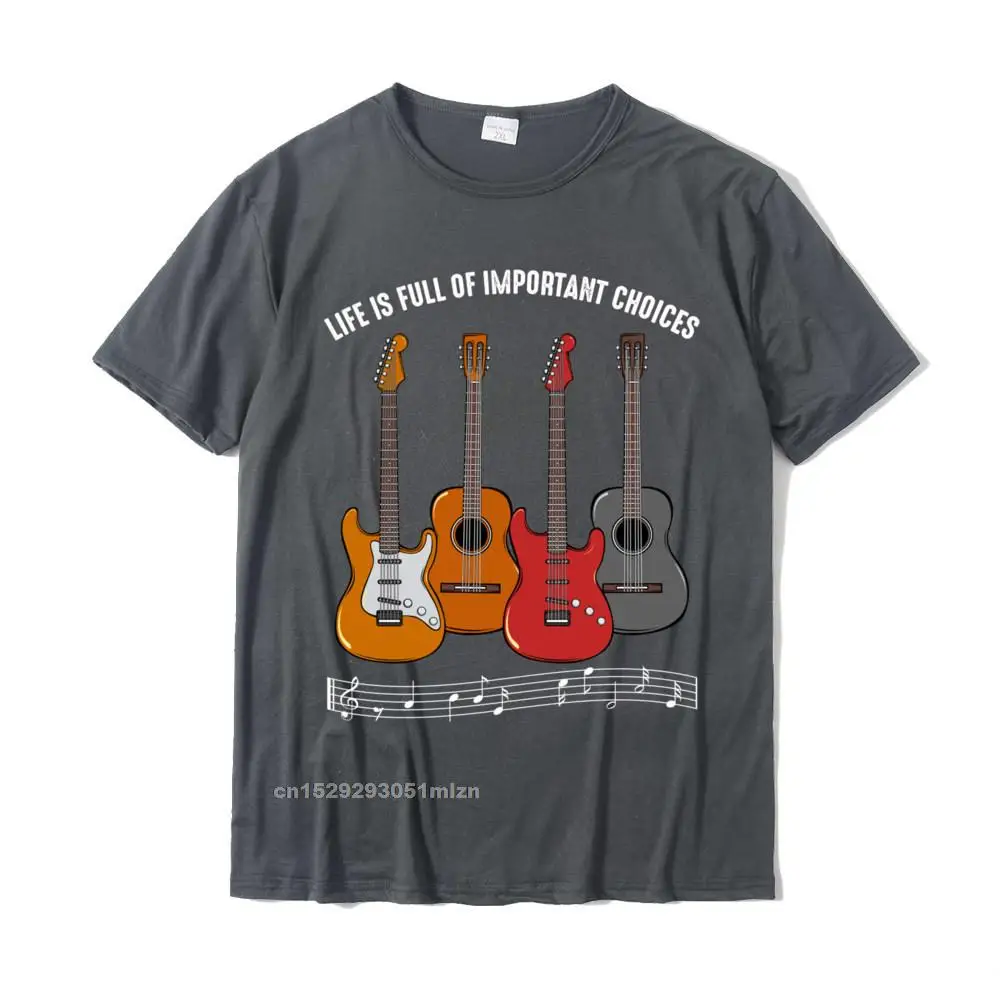 Tops Shirts Design T Shirt Summer Hot Sale Leisure Short Sleeve Pure Cotton O-Neck Men's Top T-shirts Leisure Wholesale Life is Full of Important Choices Guitar Musician Guitarist Pullover Hoodie__4747 carbon