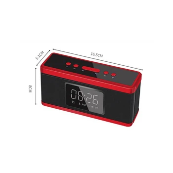 

Portable Bluetooth Speaker Wireless Stereo Super Bass Music Soundbox With LED Time Display Clock Alarm Loudspeaker TF Mp3 Column