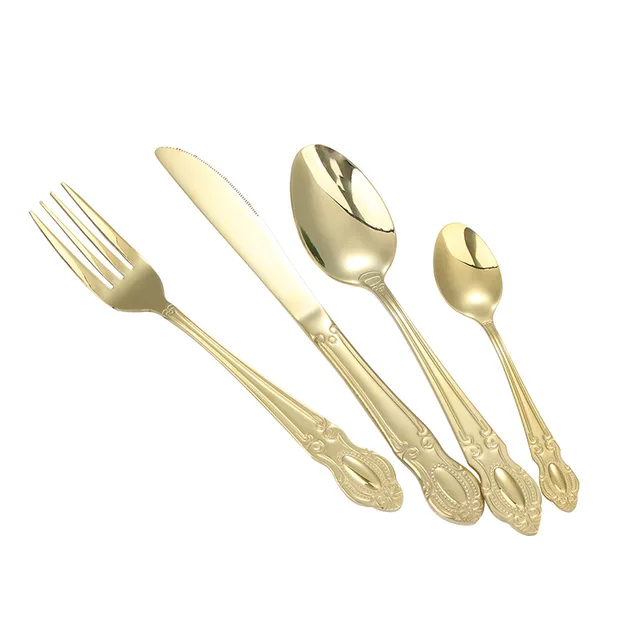 Kubac Hommi 40Db Szett Arany Evőeszközök 18/10 Rozsdamentes Acélból Készült Étkészlet Ezüst Edények 6 -Hoz - Image 6