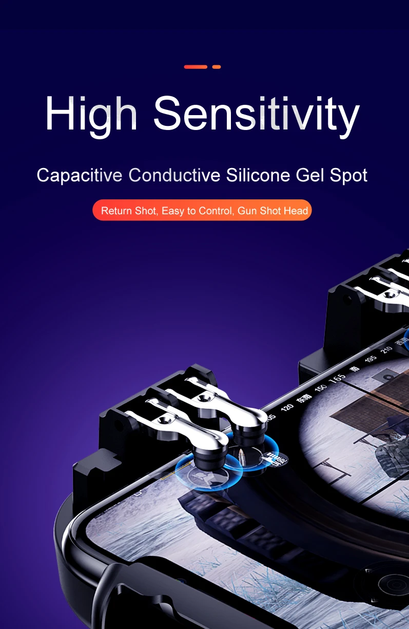  H9 Six Finger PUBG Game Controller Gamepad Trigger Shooting Free Fire Cooling Fan Gamepad Joystick 