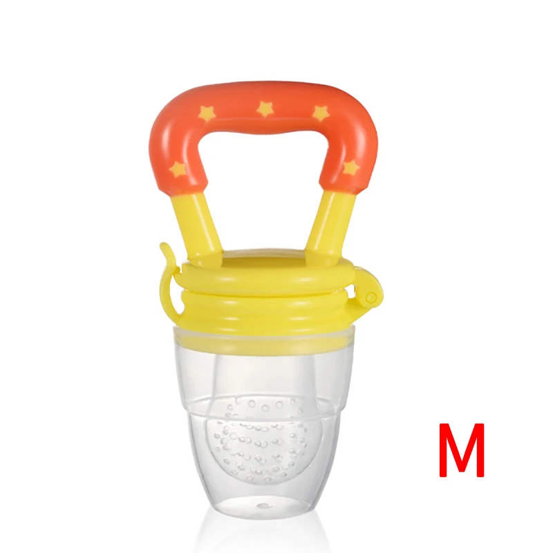 Yellow M Свежие фрукты еда дети ниппельная кормушка безопасная поилка молоком для ребенка соска для бутылочки Nibbler Прямая - Цвет: Yellow M