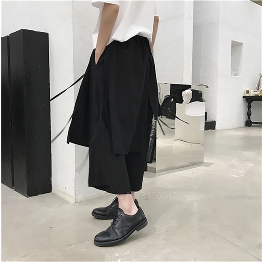 Японские шаровары мужские винтажные свободные джоггеры брюки Haori Cross Pants широкие