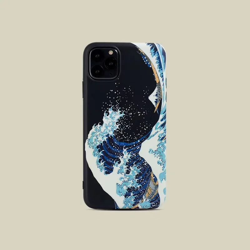 New Instagram Famous oil painting Ocean waves Soft silicon cover case for iphone 7 12 plus 8 X XR XS Max 11 Pro MiNi phone coque | Мобильные