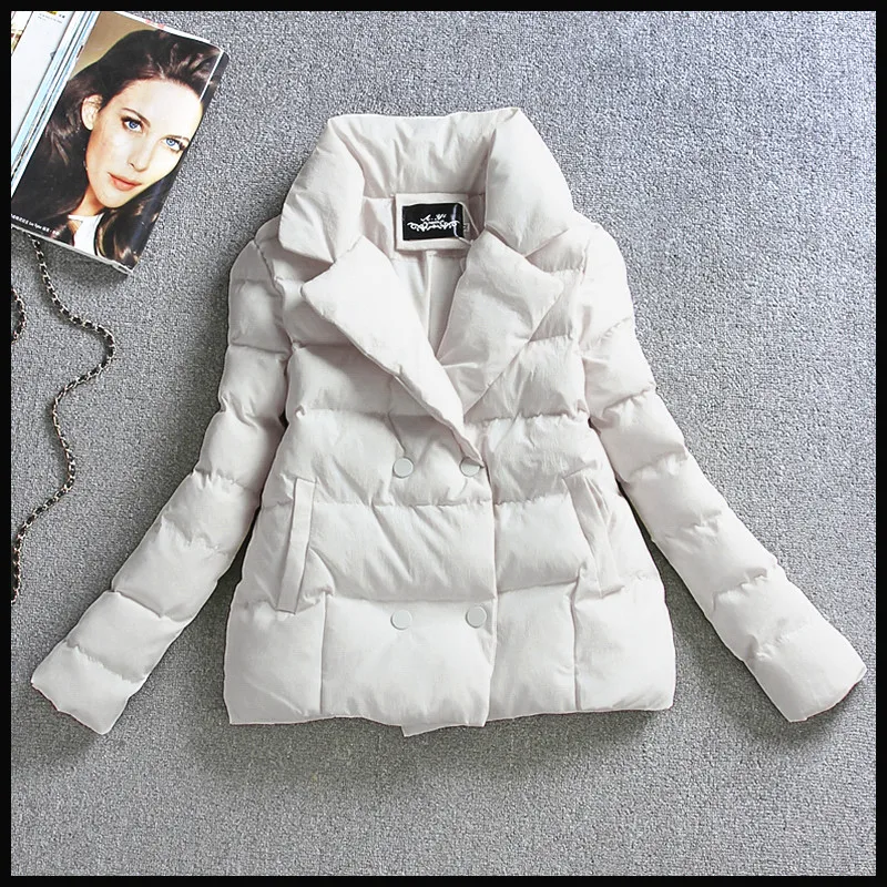 AYUNSUE короткая зимняя женская парка куртка-пуховик Корейская Осенняя стеганая теплая куртка пальто парки Mujer 8865 KJ3348 - Цвет: Creamy-white