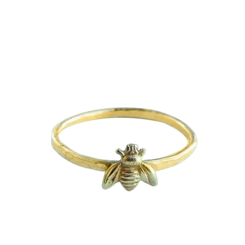 

Little Bee Style Ring Yellow Women Girl Birthday Party Popular Gift Present Smooth Personalized Jewelry
