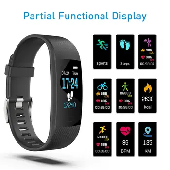 

Smart Sport Bracelet Wristband Blood Pressure Heart Rate Monitor Pedometer Smart Watch men For Android iOS