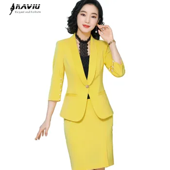 

Women 2020 New Summer Suit Fashion Professional Half Sleeve Slim Blazer and Skirt Office Ladies Formal Work Wear
