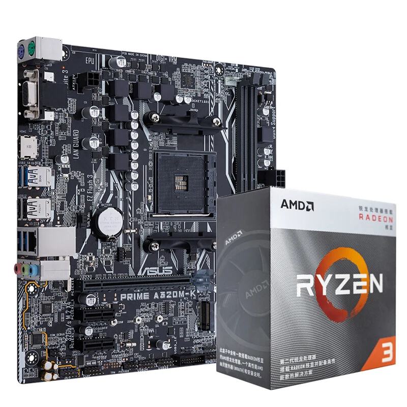 Материнская плата ASUS PRIME системная AMD Ryzen 3 r3 3200G для процессора четырехъядерный
