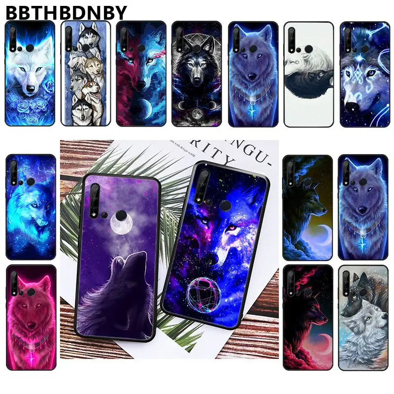 Чехол для телефона Wolf Smart Cover черный мягкий чехол huawei P10 lite P20 pro P30 Psmart mate 20 |