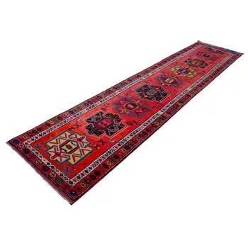 

86x370 Cm Orange Handmade Boho Runner Rugs-3x12 Ft
