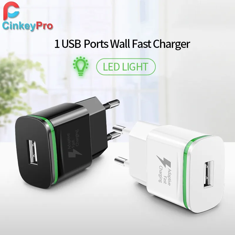 Зарядное устройство USB CinkeyPro быстрая зарядка 3 0 со светодиодной подсветкой для