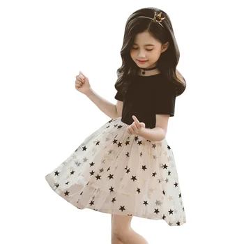

Dresses For Girls Star Pattern Mesh Vetement Children Girl Casual Princess Dress Children Teenage Kids Girls Costume 6 8 10 12