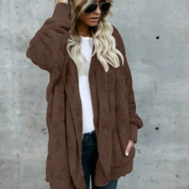 CHRLEISURE женское теплое хлопковое пальто с длинными бортами с обеих сторон Женское пальто с защитой от меха сезон осень-зима