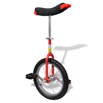

VidaXL16 Inch Ergonomically Distinctive Unicycle Bicycle Red Adjustable Unicycle 16 Inch Wheel Unicycle With Saddle