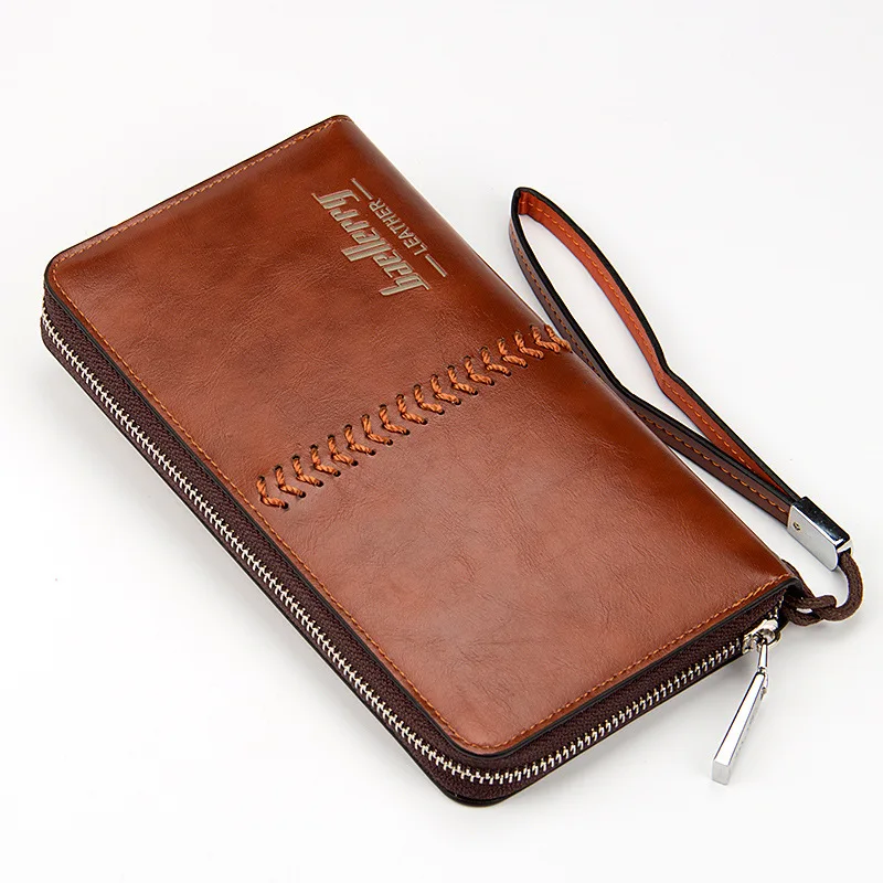 

2017 New European and European Men's Handbag Multi-function Wallet Men's Long Zip.