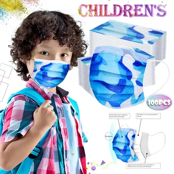 

100pcs Children's Strawberry Pattern Disposable Mask Denta 3 layer Fast Shipping Health Care Covers Mouths Cotton 3Ply Facemask