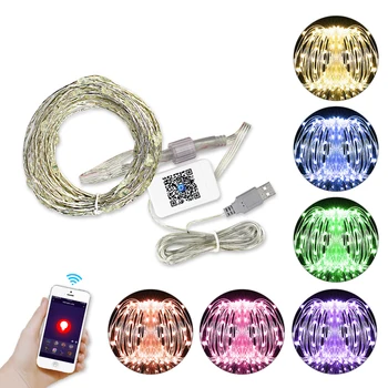 

USB String lights outdoor decoration Alexa Google Home tuya App Control Christmas New Year Fairy Light