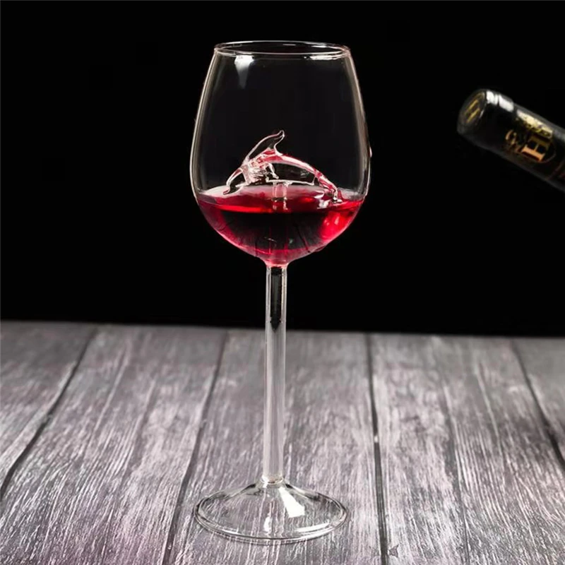 Творческий морской конек кристалл бокал для вина es Дельфин Морская звезда стеклянные стаканы для виски коктейль бренди бар ремесла украшения