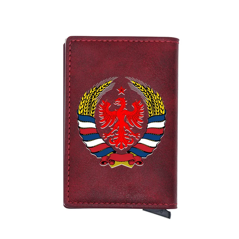 

Fashion Classic Red Soviet Communism Eagle CCCP Digital Printing Card Holder Wallet PU Leather Small Money Bag