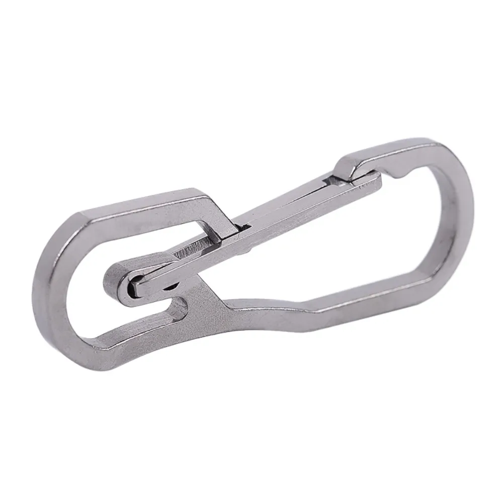 Useful Stainless Steel Buckle Carabiner Keychain Key Ring Clip Hook Outdoor mousquetons#1c22