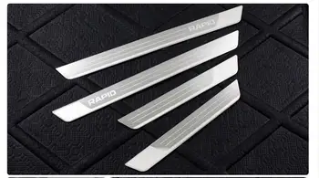 

High quality stainless steel Scuff Plate / Door Sill Car Styling For Skoda rapid