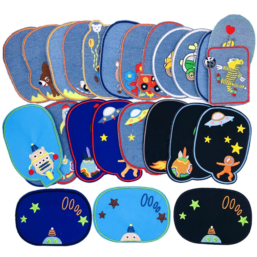 Oval Iron On Patches Cartoon Cloth Stickers Children's Clothes Jeans