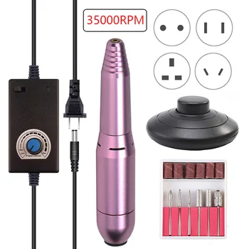 

35000 RPM Electric Nail Drill Machine Manicure Drill Machine Pen Pedicure Strong Nail Drill File Left Hand Nail Art Tools Set