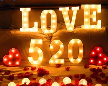 

High quality 3D Alphabet battery powered lamp table decoration led marquee letters night storefront led lights