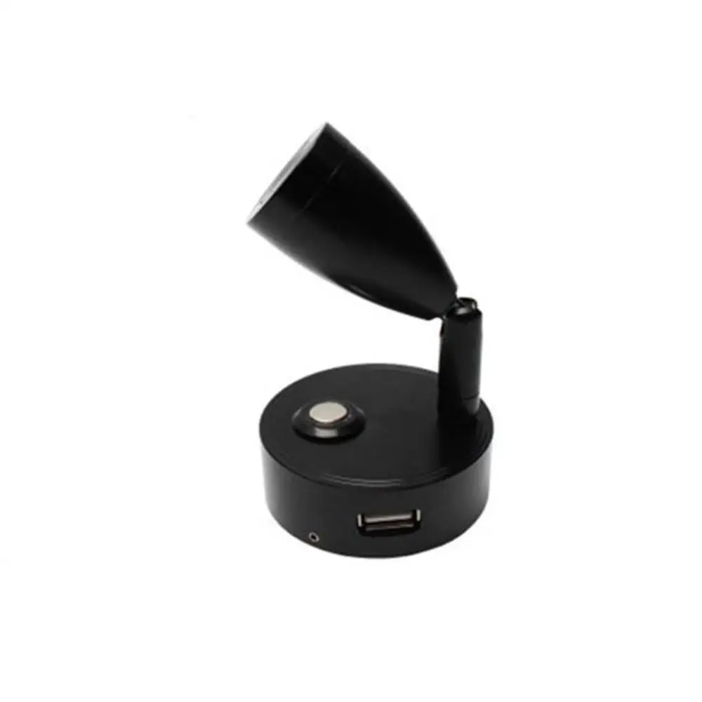 Черный Алюминий DC12V сенсорный затемнения RV Светодиодный Чтение светильник с USB Порты и разъёмы теплый белый