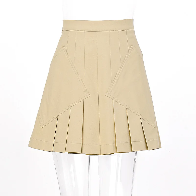 Женский костюм с юбкой, элегантный офисный Блейзер и юбка, комплект, деловая плиссированная юбка, жакет, однотонный комплект из двух частей, юбка - Цвет: Skirt