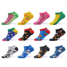 SANZETTI, 12 пар/партия, цветные яркие женские носки, новинка, картина маслом, крутые женские чёсаные хлопчатобумажные забавные носки для подарков