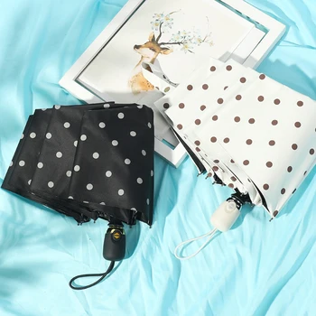 

Cute Automatic Umbrella Women Folding Uv Protection Black Coating Sun Umbrella High Quality Ombrelli Portable Umbrella MM60YS
