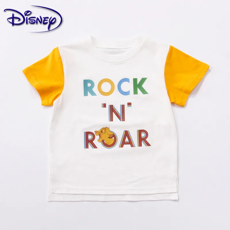 Disney Lion King/детская футболка Летняя удобная детская футболка с короткими рукавами и принтом для мальчиков